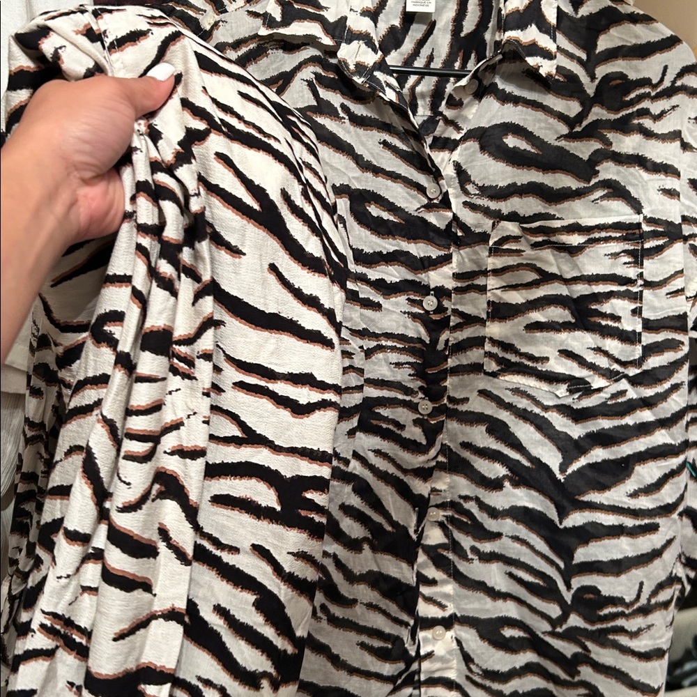 H&M zebra top & Large Pant